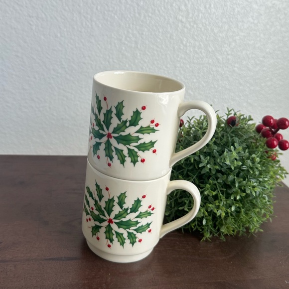 Lenox Holiday Stackable 2 Mugs - Picture 2 of 4